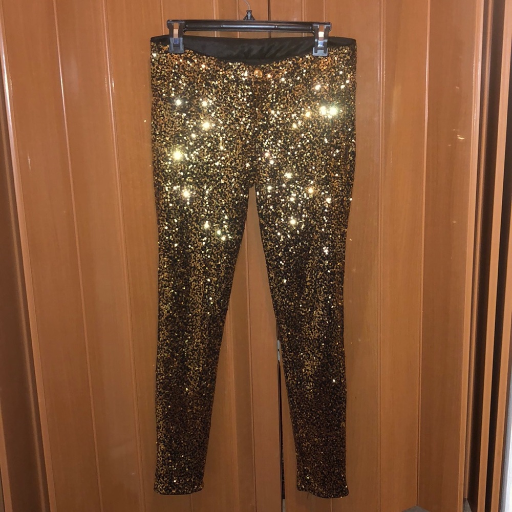 Gold sequin pants - skinny fit
